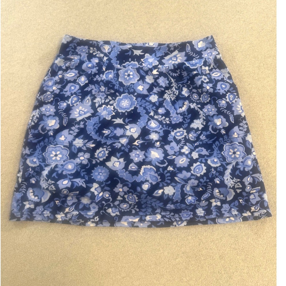 Croft & Barrow Floral Skort Womens Small Blue Botanical Stretch Active‎ Mini
